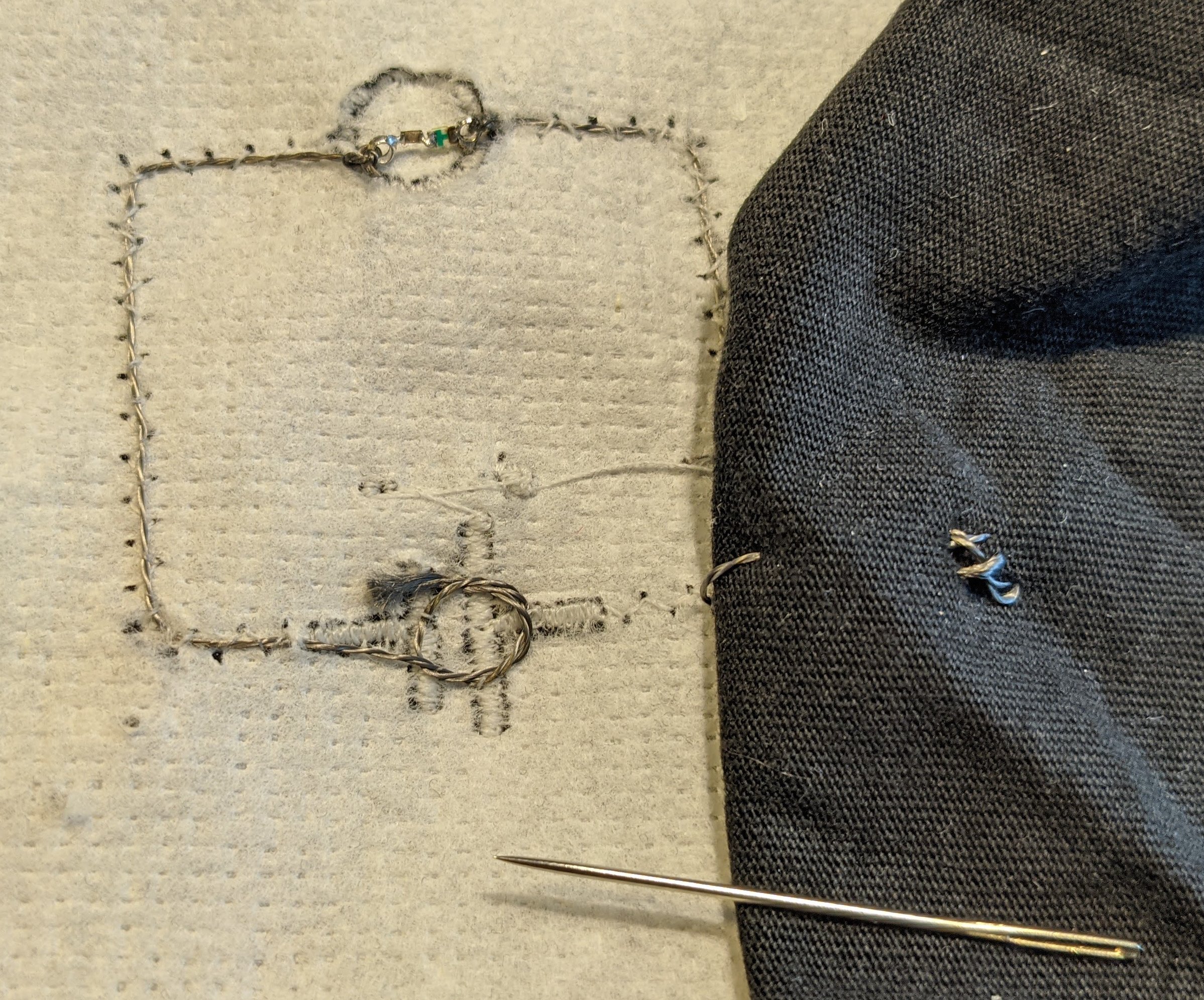 Conductive thread added