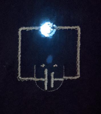 End result, LED light in the dark